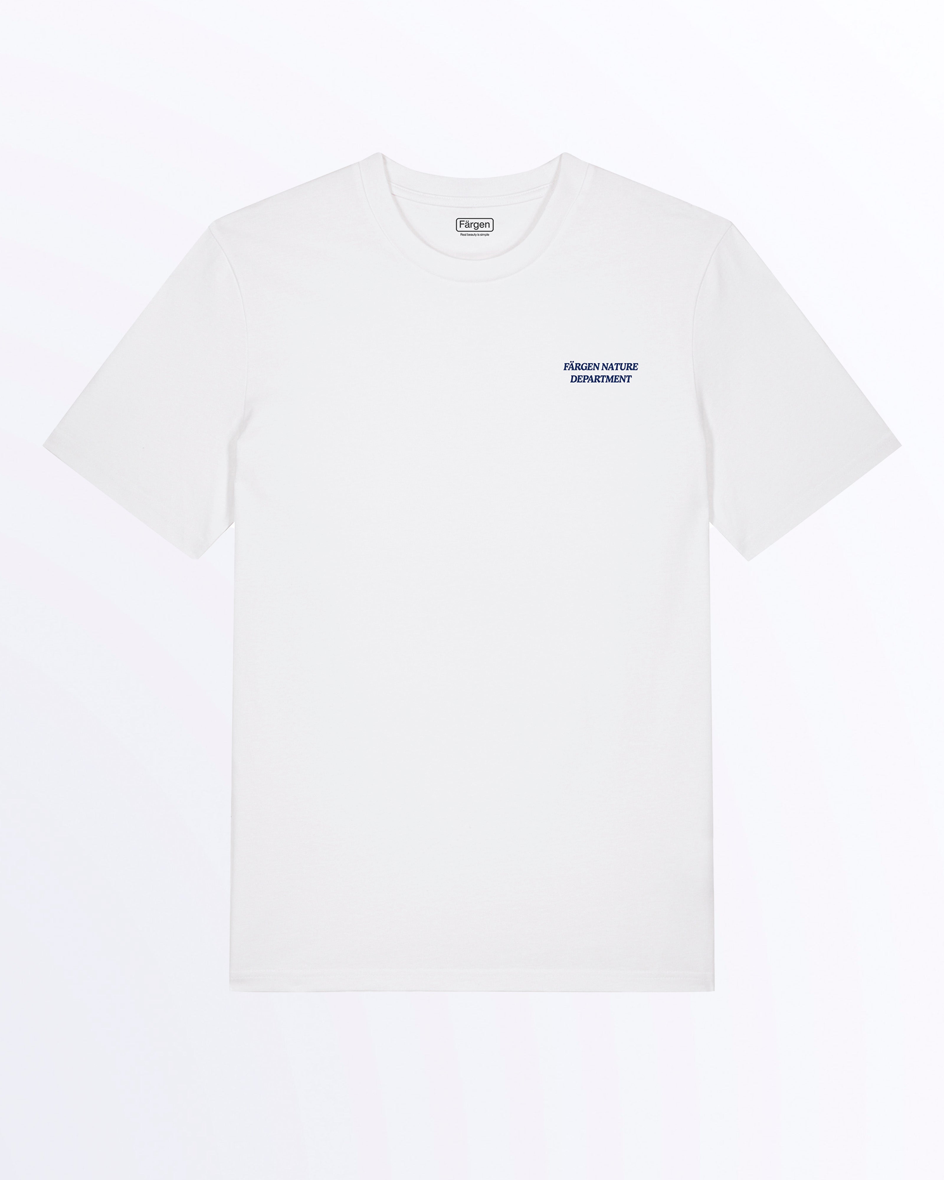 Camiseta Färgen Lovely Day unisex de algodón orgánico, diseño minimalista inspirado en la naturaleza cotidiana. Färgen Nature department.