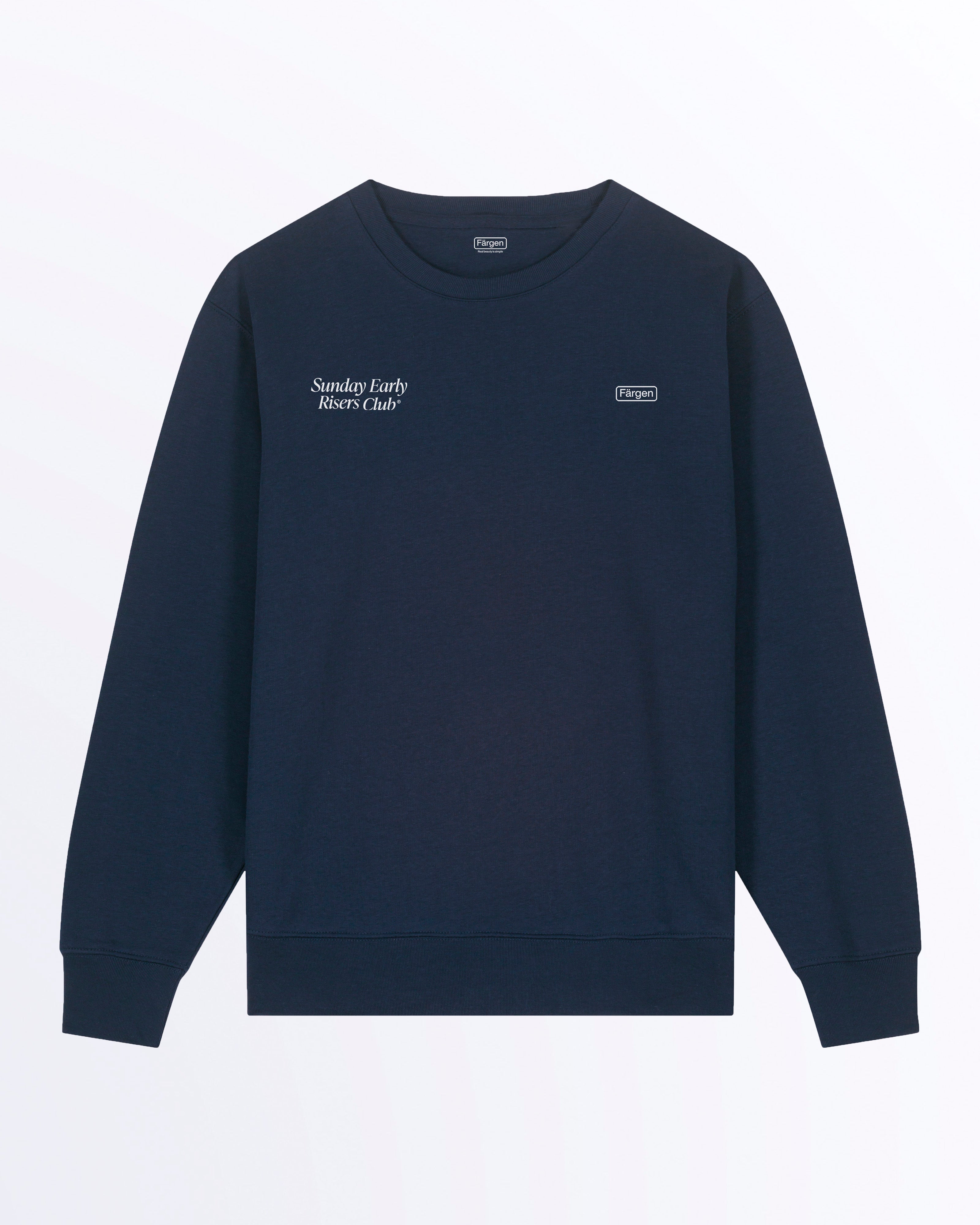 Sudadera Färgen Sunday Early Risers Club unisex, diseño minimalista inspirado en primeras horas del día