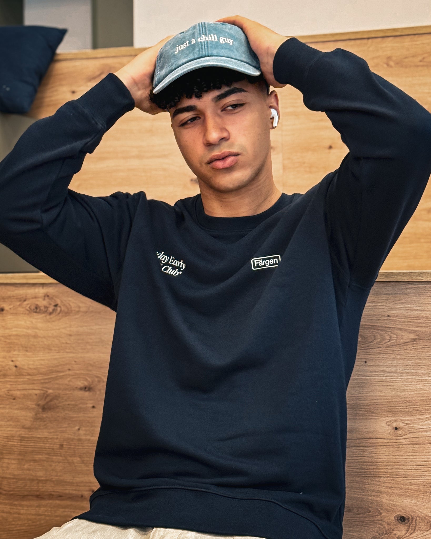 Sudadera Färgen Sunday Early Risers Club de algodón, fit cómodo, moda unisex minimalista