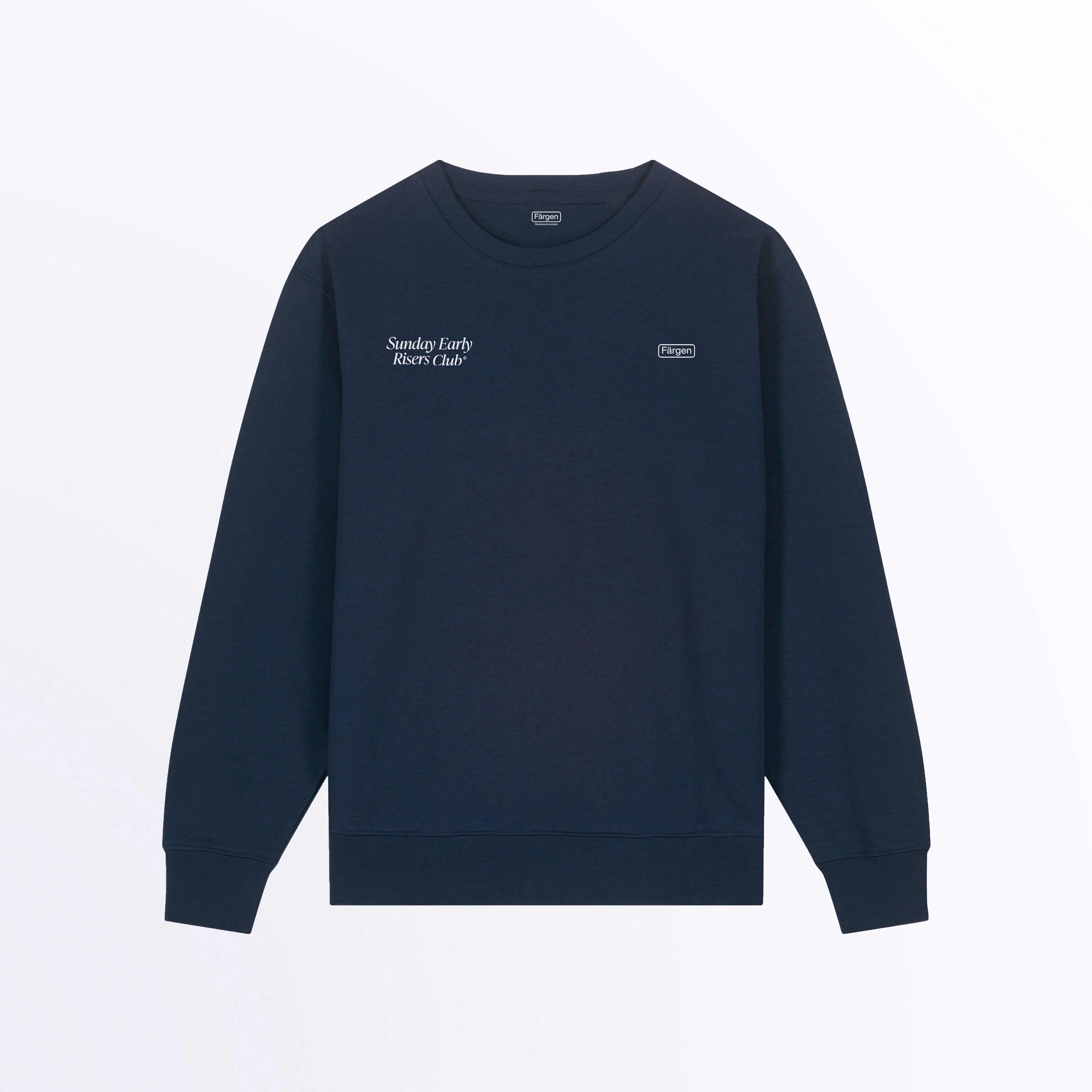 Sudadera Färgen Sunday Early Risers Club unisex, diseño minimalista inspirado en primeras horas del día