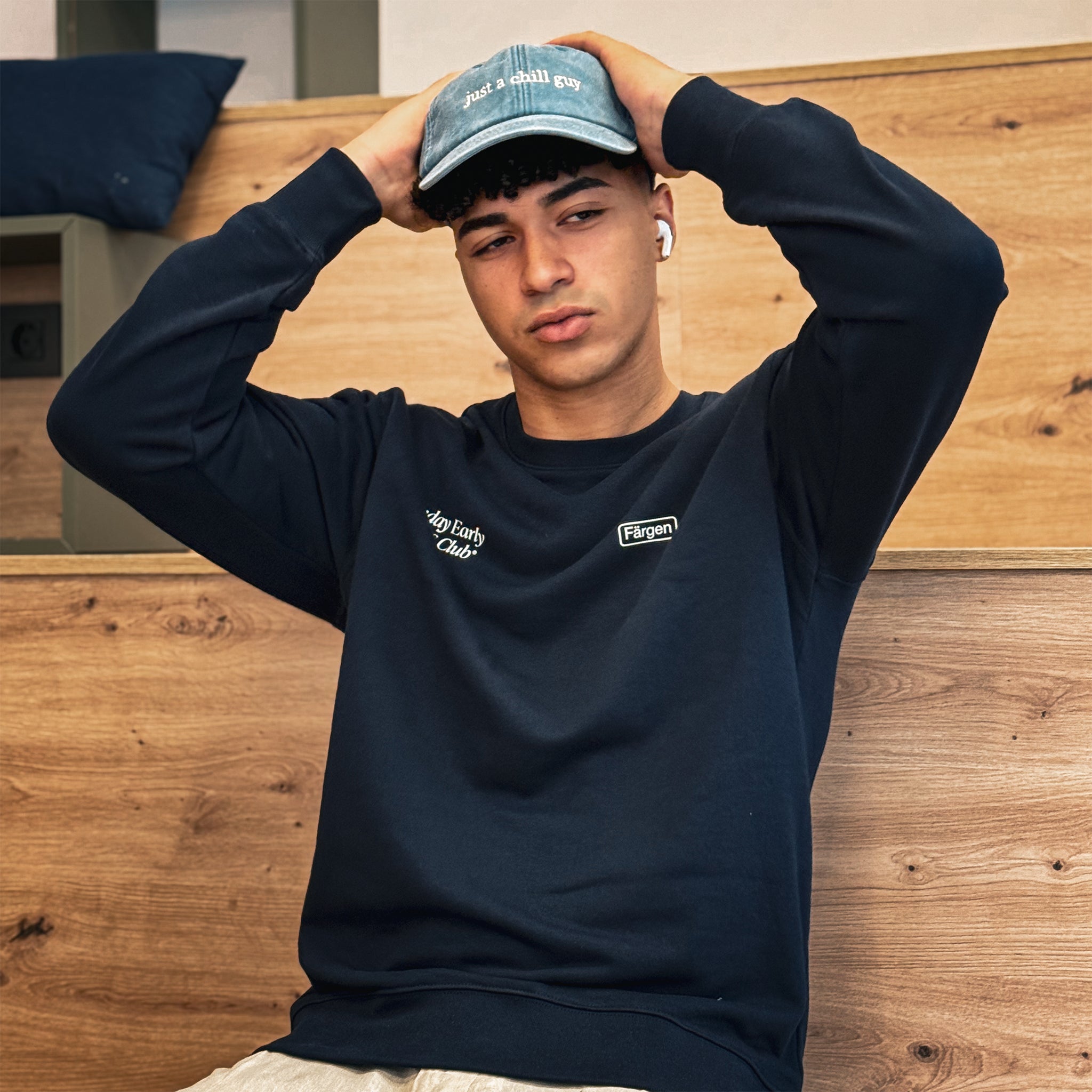 Sudadera Färgen Sunday Early Risers Club de algodón, fit cómodo, moda unisex minimalista